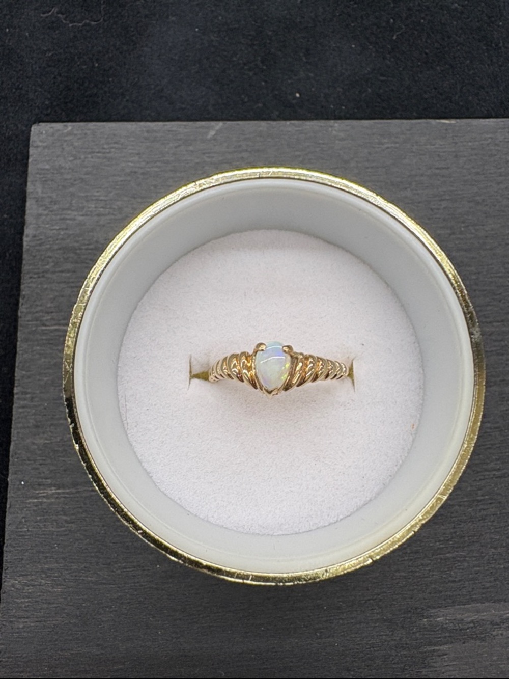 10K Yellow Gold Tear Drop Opal